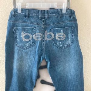 Skinny kitty Bebe low rise jeans, denim